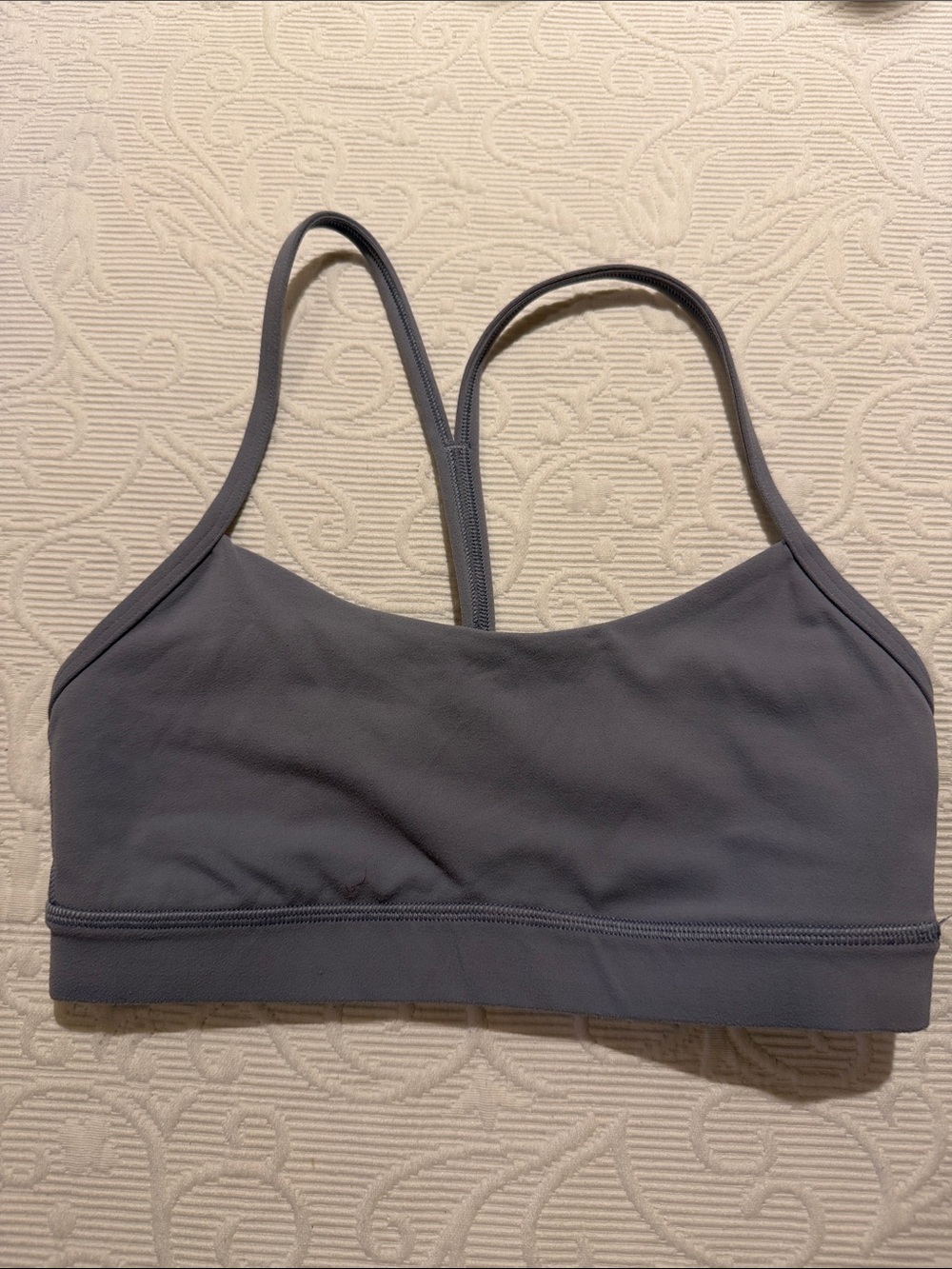 lululemon athletica Blue/Gray Strappy Light Support Sports Bra no pads. 4